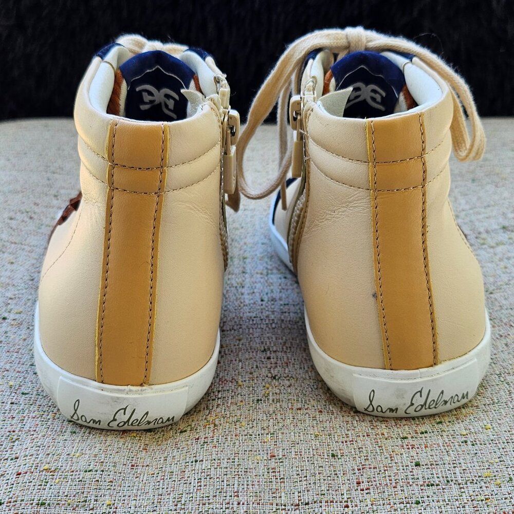 Sam Edelman Avon Kids High Tops Girl's Youth Size 3M Color Eggshell Multi - Picture 6 of 13